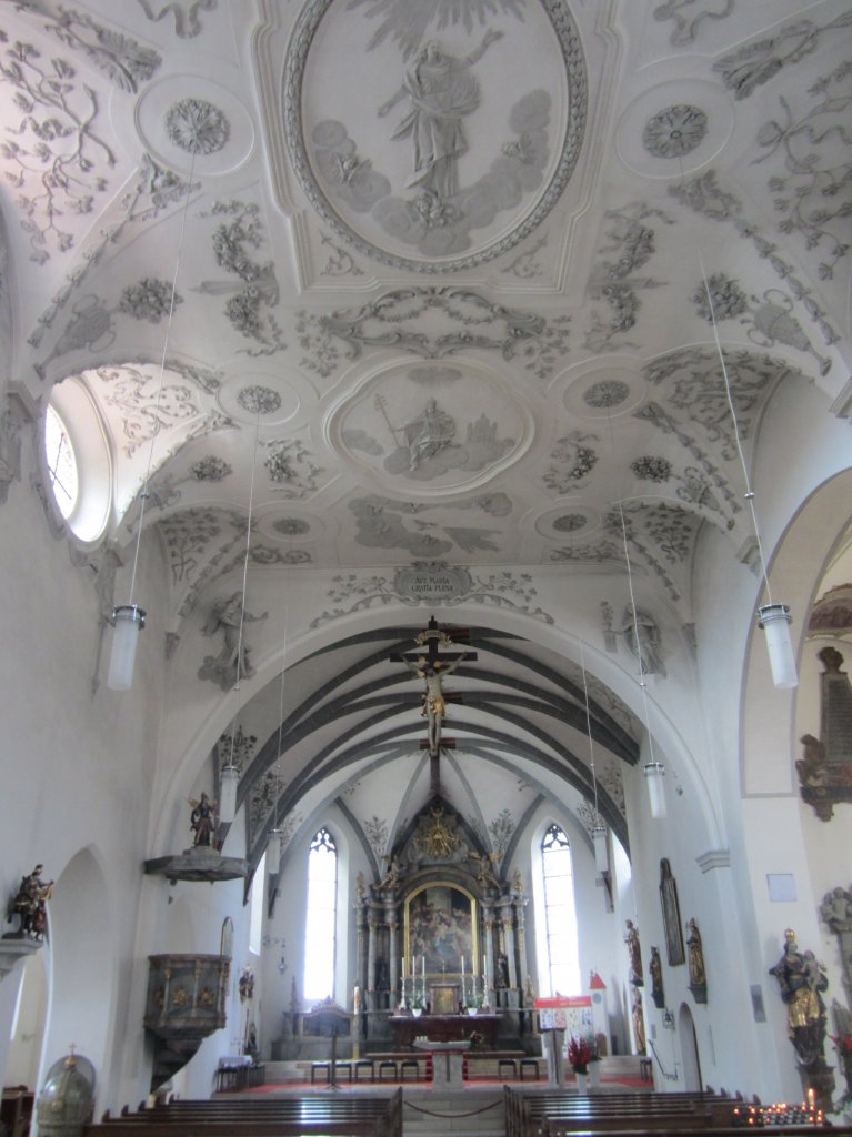 Aulendorf, Stuckdecke und Hochaltar der St. Martin Kirche (04.08.2013)