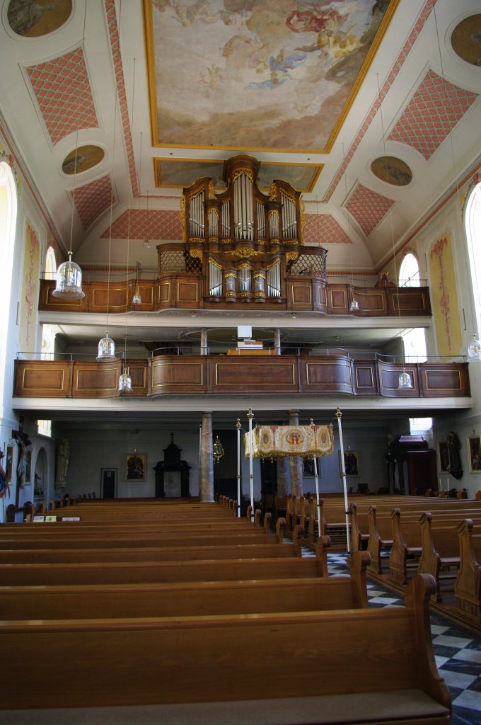 Bad Camberg, Kath. St. Peter und Paul Kirche, Langschiff erbaut von 1777 bis 1779, 
Orgel der Gebr. Stumm von 1779, Kreis Limburg-Weilburg (14.06.2009)