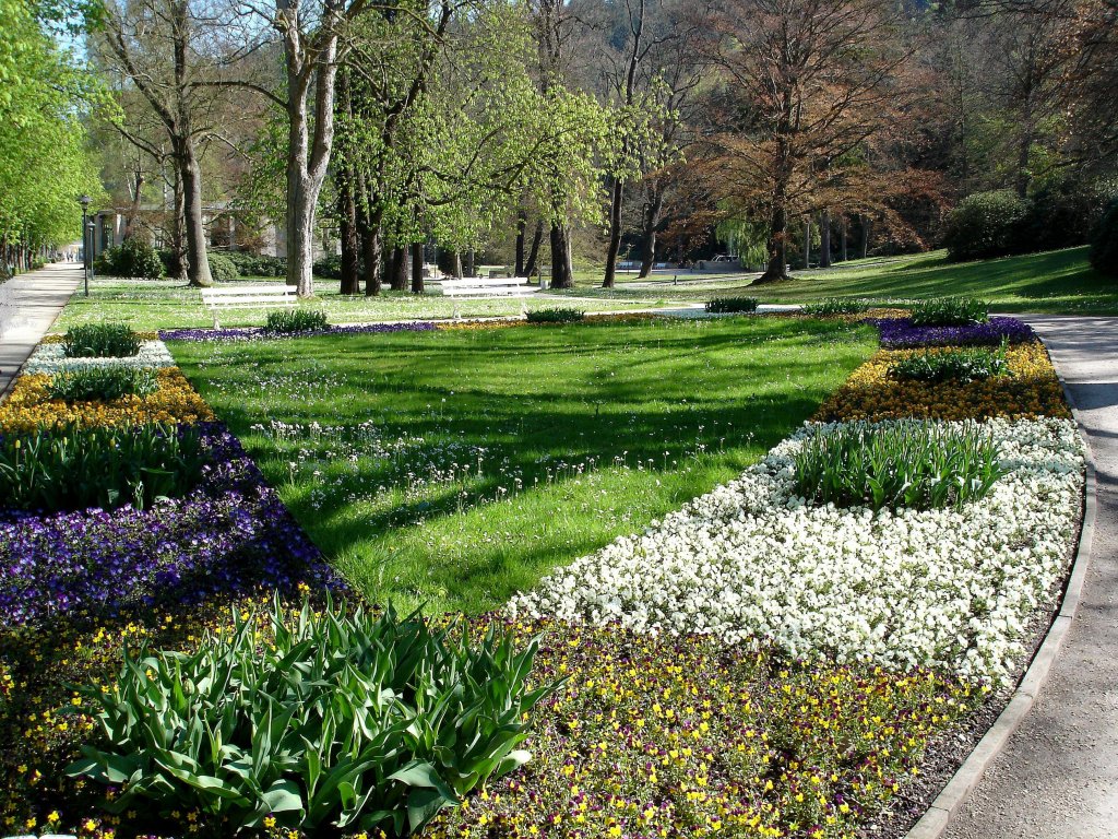 Bad Elster, Frhling im Kurpark, April 2007