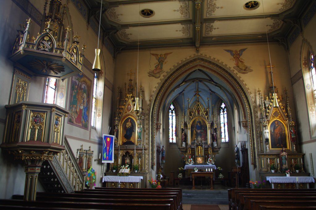 Bad Grnenbach, Ortsteil Zell, St. Peter und Paul Kirche, Altarbltter gemalt von 
Johannes Kaspar, Kreis Unterallgu (06.09.2011)