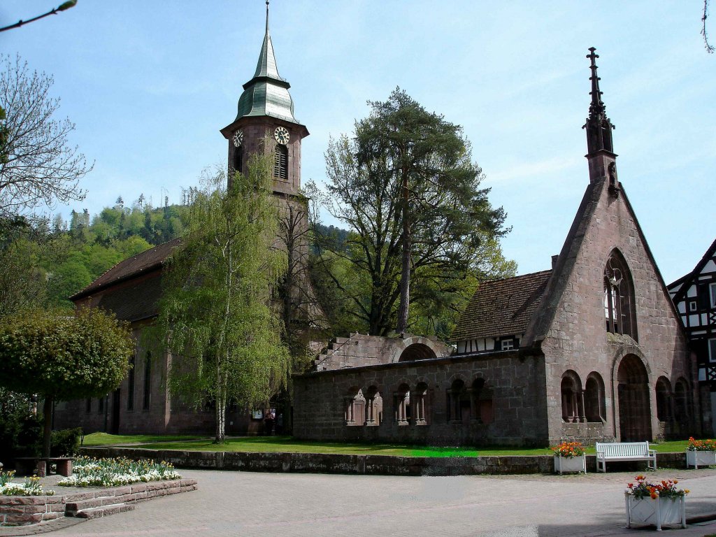 Bad Herrenalb im Nordschwarzwald, die Reste des ehemaligen Zisterzienserklosters von 1148, Mai 2006