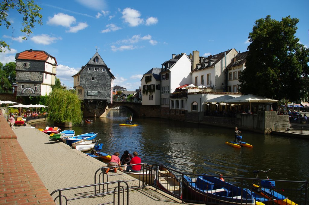 Bad Kreuznach, Brückenhäuser auf der alten Nahebrücke aus dem 15. Jahrhundert 
(30.08.2009)