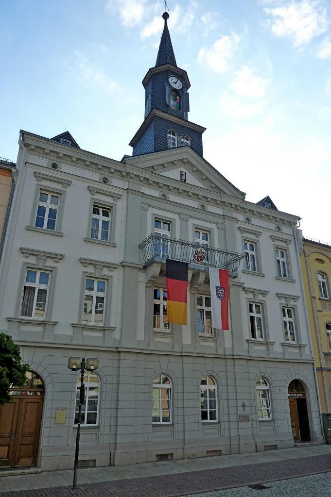 Bad Lobenstein, das Rathaus, erbaut 1864-65, Mai 2012