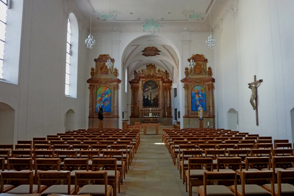 Bad Saulgau, Blick in die St.Antonius-Kirche, Aug.2012