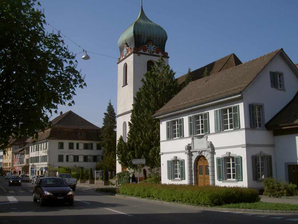 Bad Zurzach, Reformierte Kirche, erbaut 1716 als Barockkirche, Kanton Aargau 
(19.04.2011)