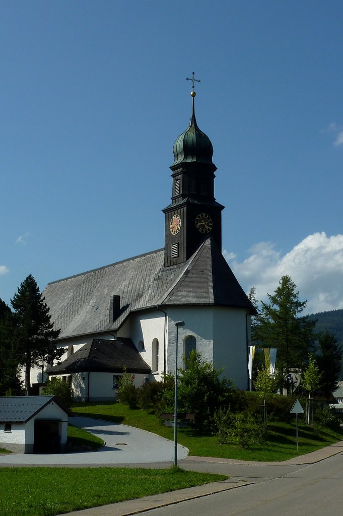 Bernau im Hochschwarzwald, die Pfarrkirche St.Johannes wurde 1738 erbaut, Aug.2011
