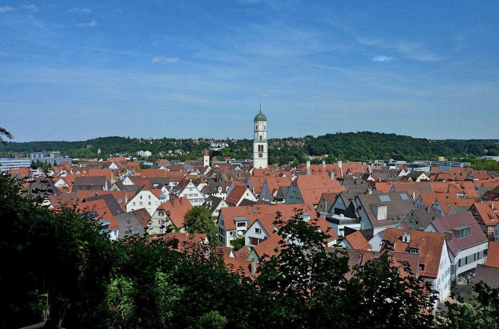 Biberach an der Ri, Blick vom Gigelberg auf die Stadt, Mai 2012