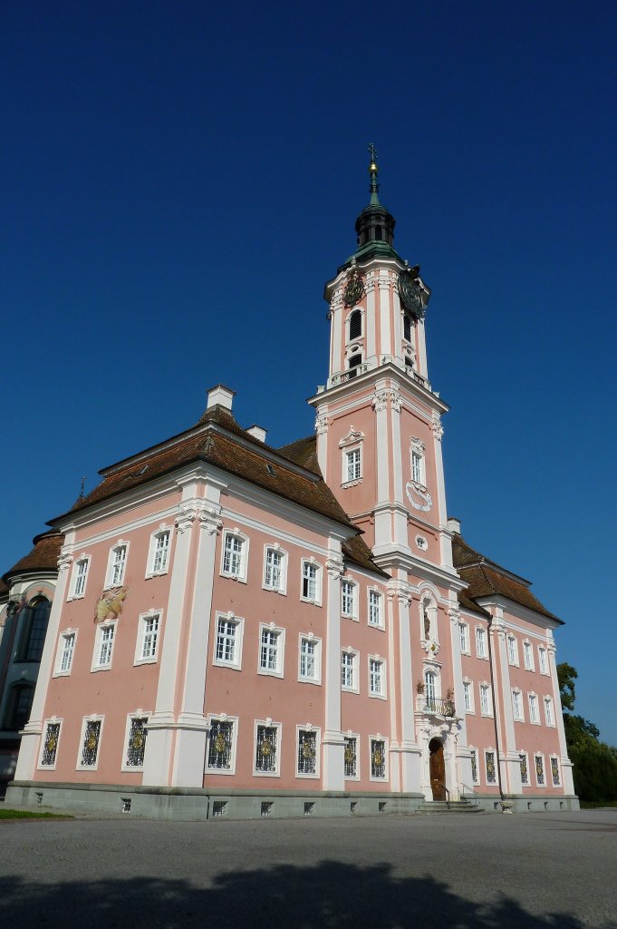 Birnau am Bodensee, die barocke Wallfahrtskirche wurde 1746-49 vom Vorarlberger Peter Thumb erbaut, Aug.2011