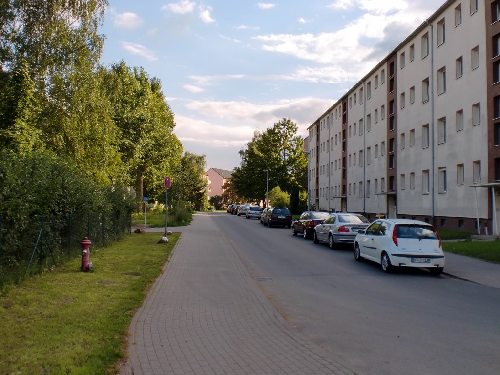 Bitterfeld, Ortsteil Wolfen, Goethestrae, Richtung Krondorfer Strae, 05.09.2010