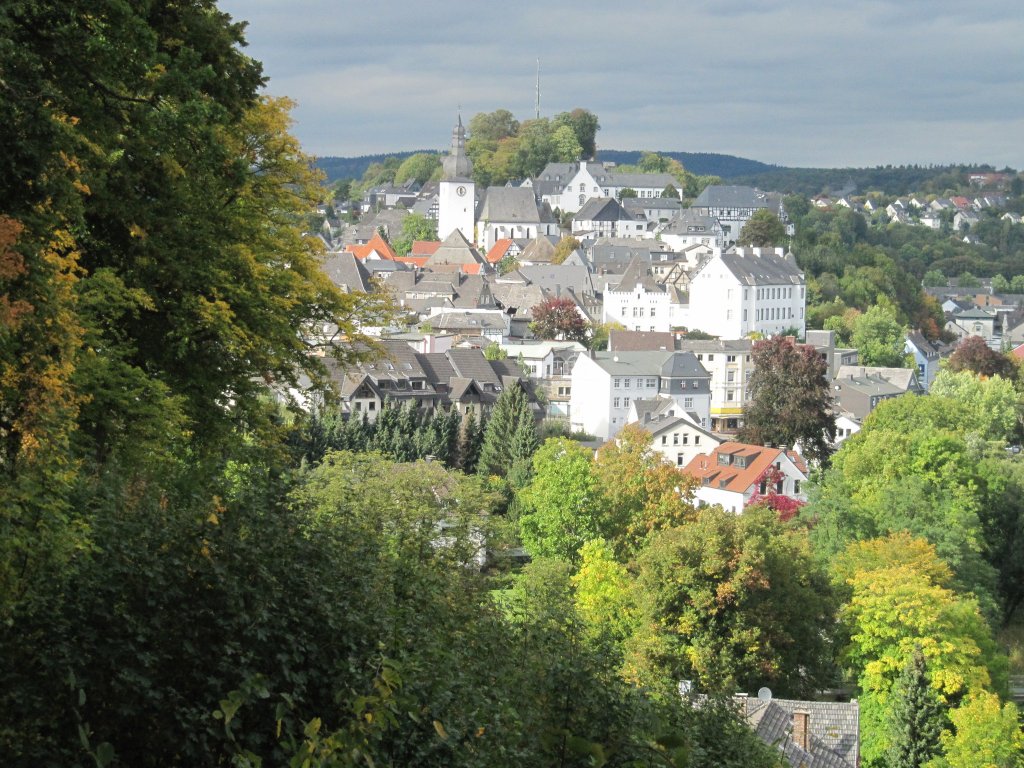 Blick auf die Altstadt Arnsberg mit Glockenturm (Oktober 2012)