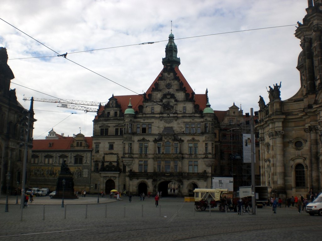 Blick auf die Augustusstrae an der Hofkirche.