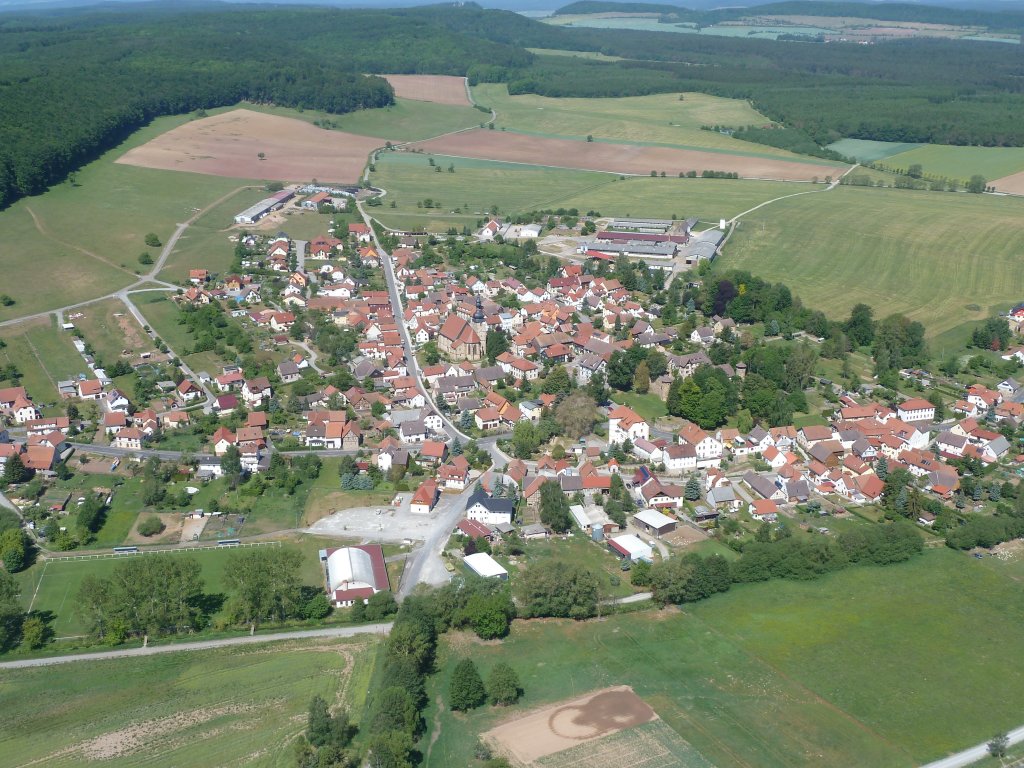 Blick auf Bibra im Landkreis Schmalkalden-Meiningen, Mai 2011