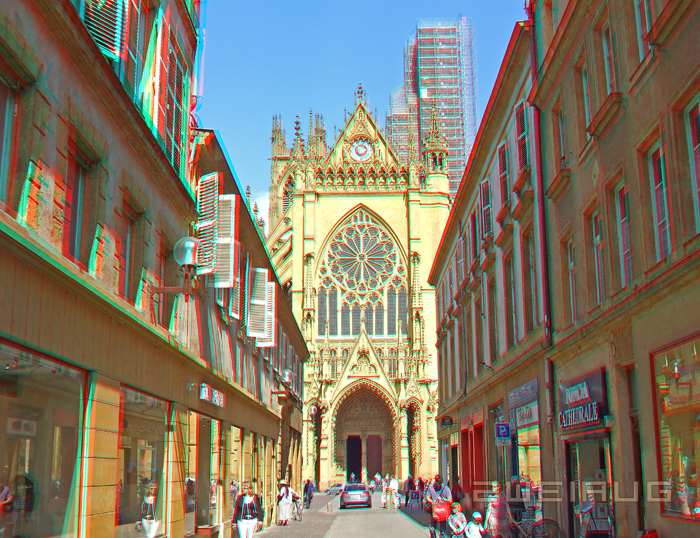 Blick auf die Cathedrale St. Etienne in 3D