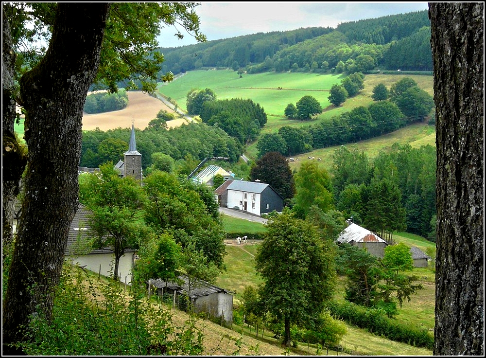 Blick auf das kleine Dorf Mecher (Stauseegemeinde) am 02.08.2010. (Jeanny)
