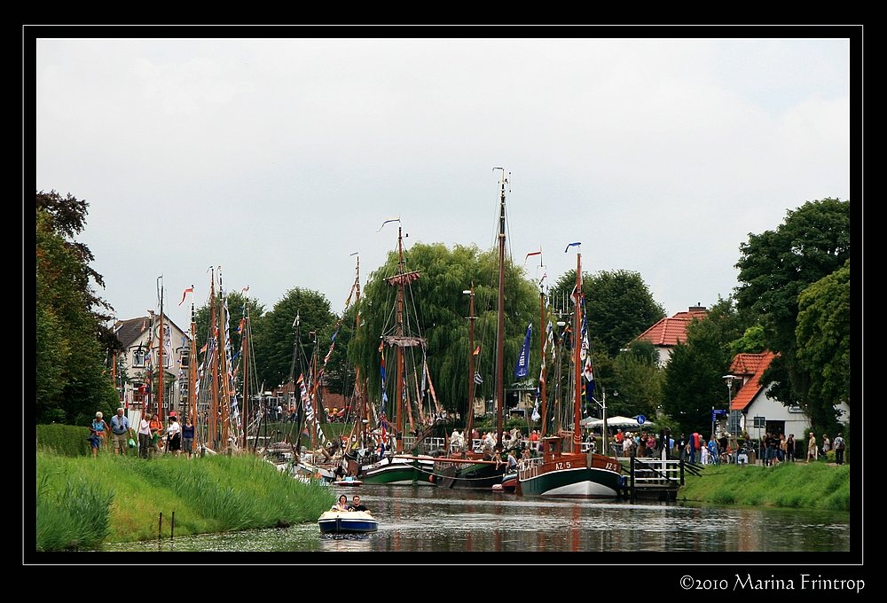 Blick auf den Museumshafen von Carolinensiel, Ostfriesland