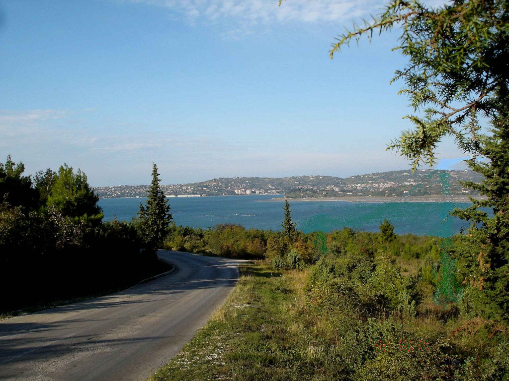 Blick auf Portoroz, groes mondnes Seebad an der slowenischen Adria, Okt.2004