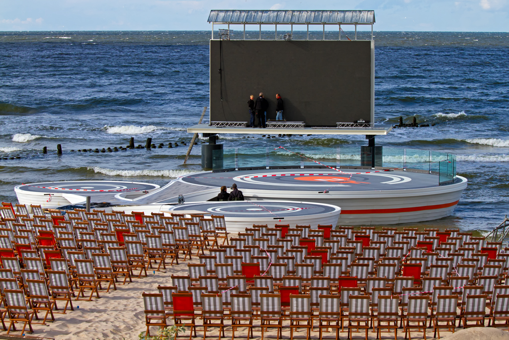 Blick auf den ZDF Fuballstrand im Seebad Heringsdorf. - 02.06.2012