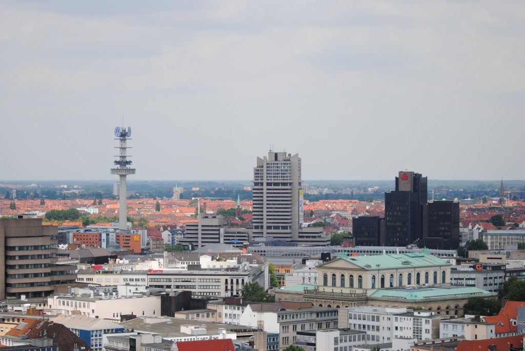 Blick in Richtung Innenstadt vom Rathausturm, 30.06.10.