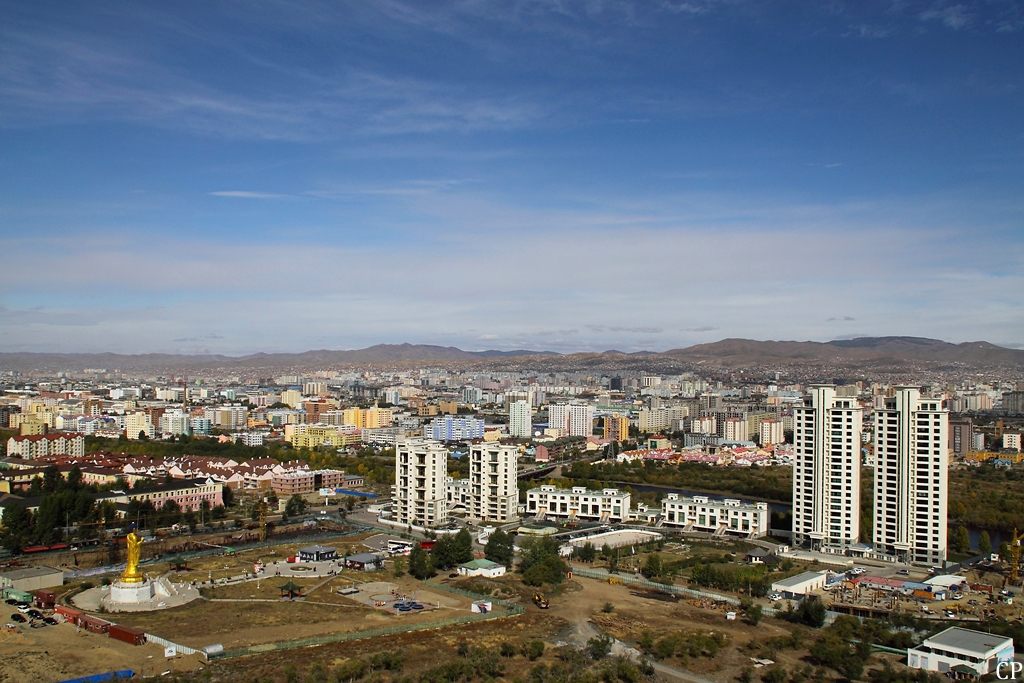 Blick vom sowjetischen Ehrenmal auf das Zentrum von Ulaanbaatar. (13.9.2011)