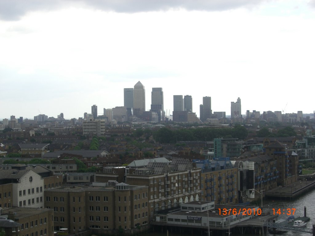 Blick von der Towern Bridge in richtung London City