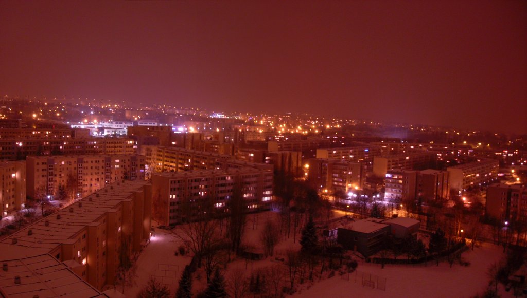 Blick ber das verschneite Dresden Gorbitz