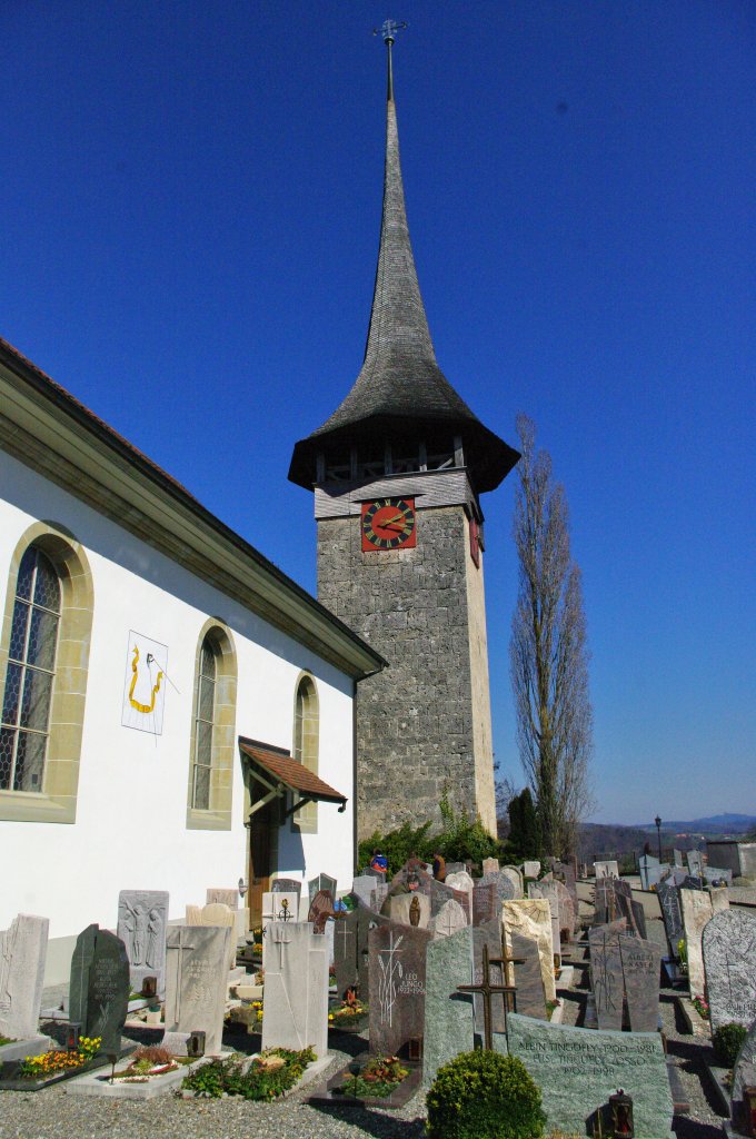 Bsingen, Pfarrkirche St. Jakob, erbaut von 1788 bis 1795 im Stil des Sptbarock (21.03.2011)