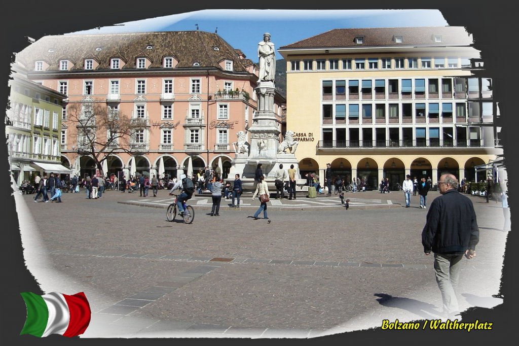 Bolzano. Waltherplatz, der Hauptplatz der Provinzhauptstadt 6.4.10