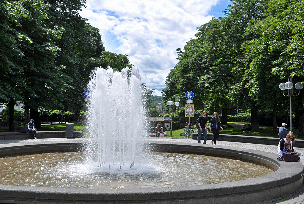 Bonn - Brunnen und im Hintergrund Schlo Poppelsdorf - 15.06.2013