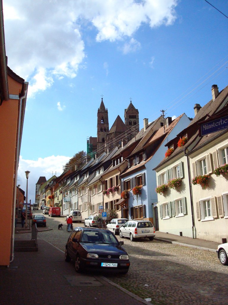 Breisach am Rhein,
Auffahrt zum Burgberg mit Mnster,
2008