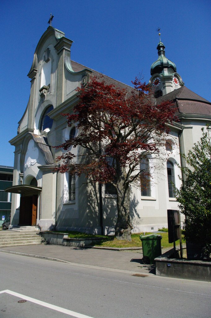 Brugg, Kath. St. Niklaus Kirche, erbaut 1905 bis 1909 durch Architekt Adolf Gaudy, Kanton Aargau (19.04.2011)
