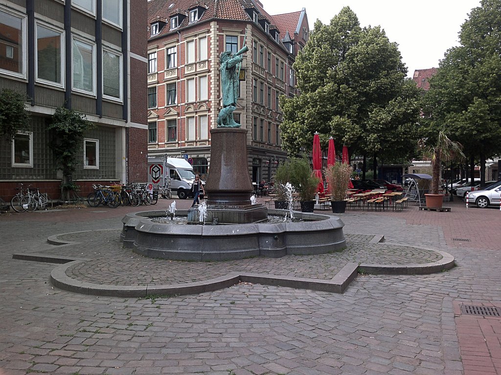 Brunnen am Lindener Marktplatz in Hannover, am 06.06.2011.