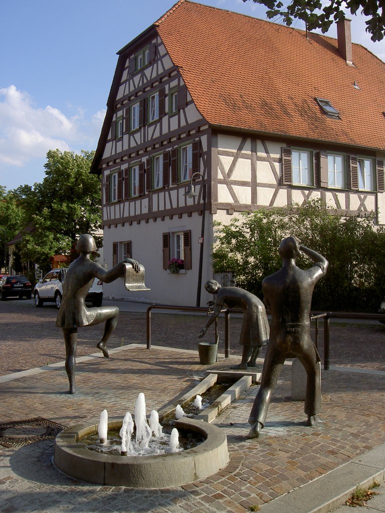 Brunnen am Marktplatz von Gingen a. der Fils, Kreis Gppingen (10.08.2012)