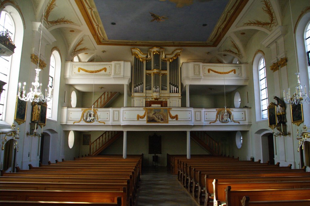 Buch, Frhklassizistische St. Valentin Kirche, Deckengemlde von 
Konrad Huber, Landkreis Neu-Ulm (02.03.2011)