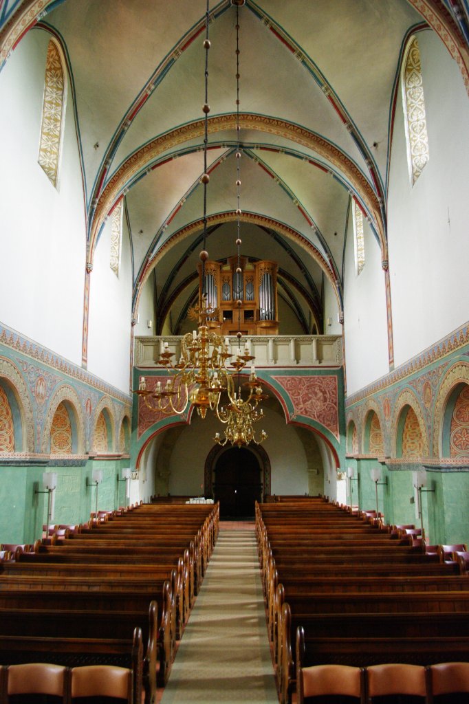 Bücken, Ev. Stiftskirche, Langschiff mit Orgelempore, Kreis Nienburg (14.05.2010)