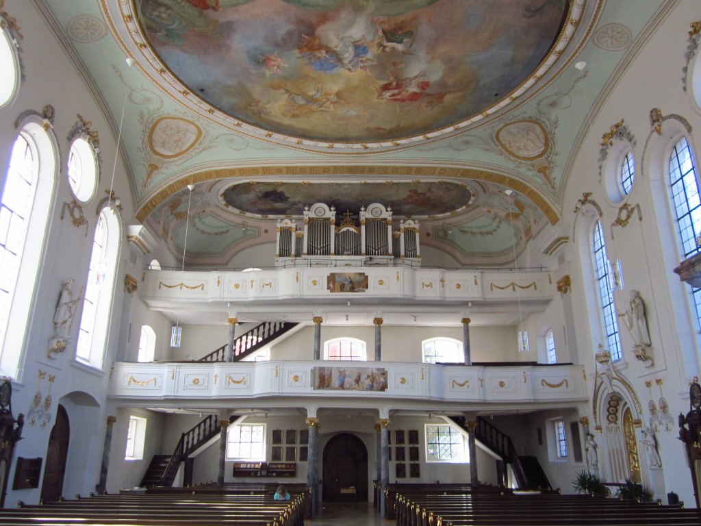 Burgau, Maria Himmelfahrt Kirche, Orgelempore (26.03.2012)