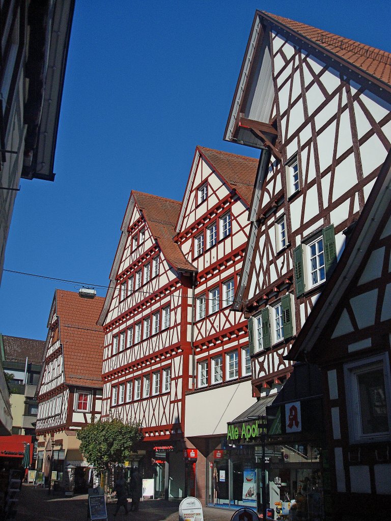 Calw im Nordschwarzwald, schnes Fachwerk in der Altstadt, Okt.2010