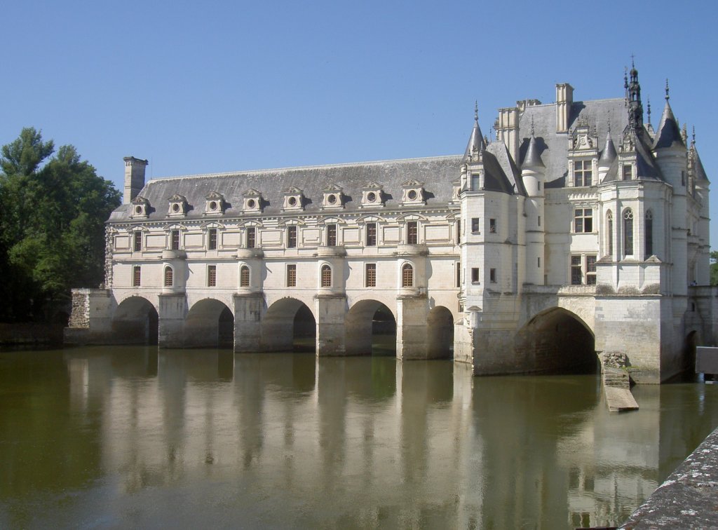 Chenonceaux, Schloss Chenonceau im Flu Cher (01.07.2008)