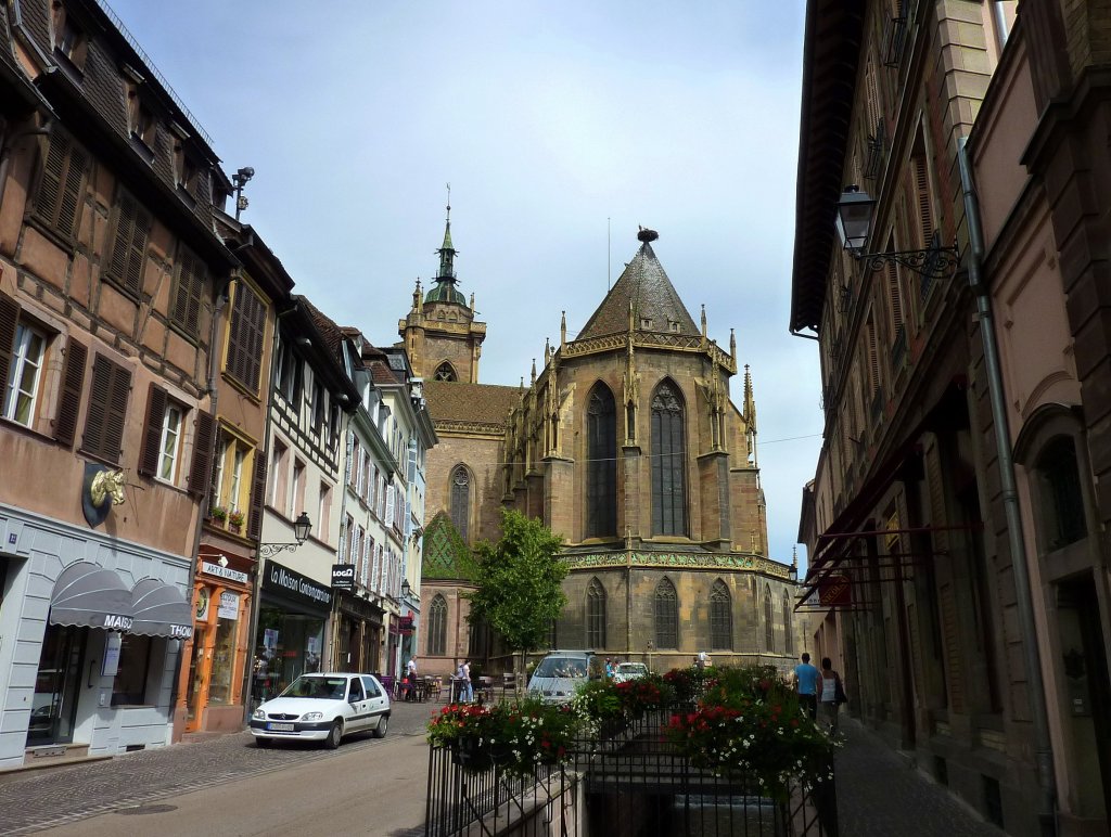 Colmar, Blick zur Stiftskirche St.Martin aus dem 14.Jahrhundert, Juni 2012