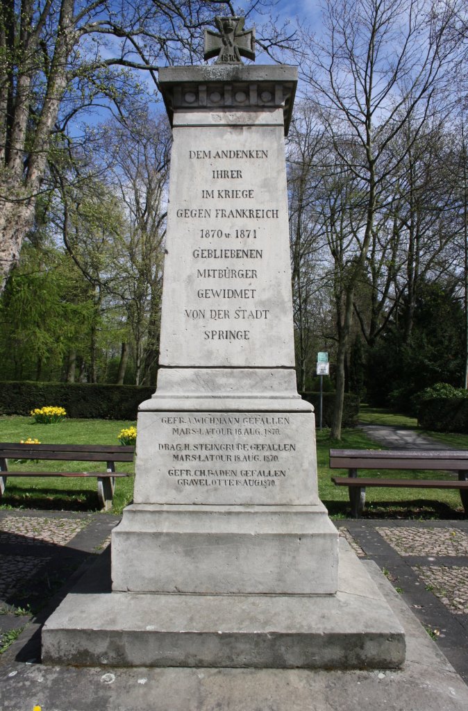 Denkmal an den Krieg von 1870 - 71 in Springe.