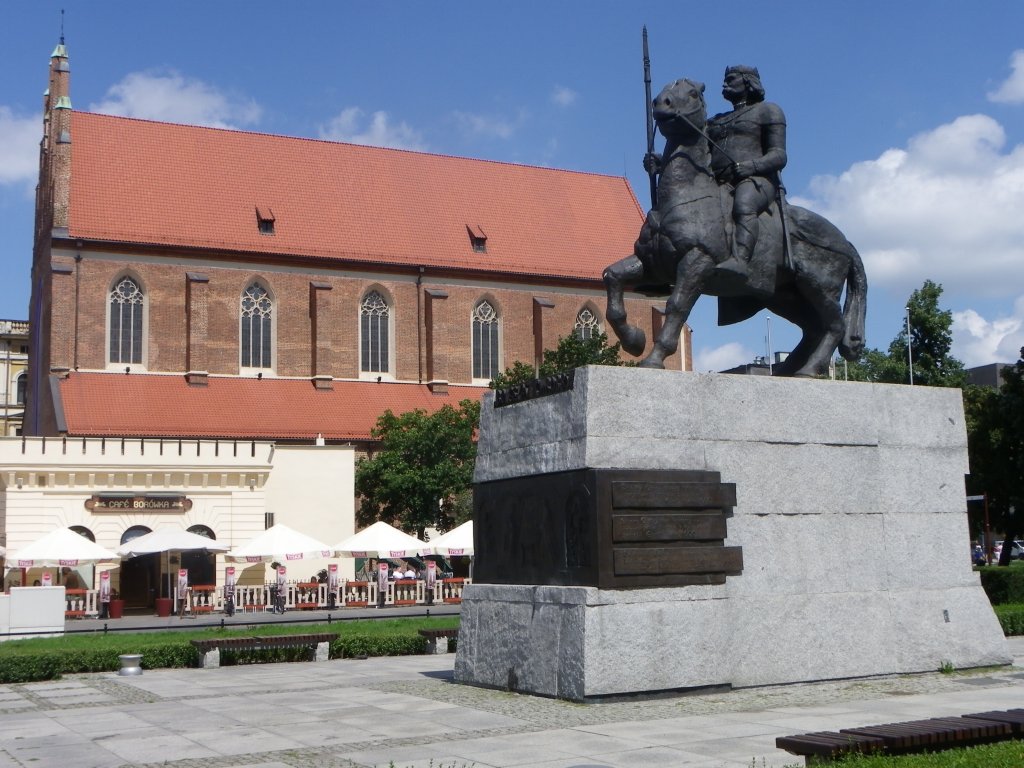 Denkmal fr Boleslaus den Tapferen (Boleslaw Chobry) in Breslau (Wroclaw) an der Schweidnitzer Str. (ul. Swidnicka). An gleicher Stelle befand sich einst ein Denkmal Kaiser Wilhelms.