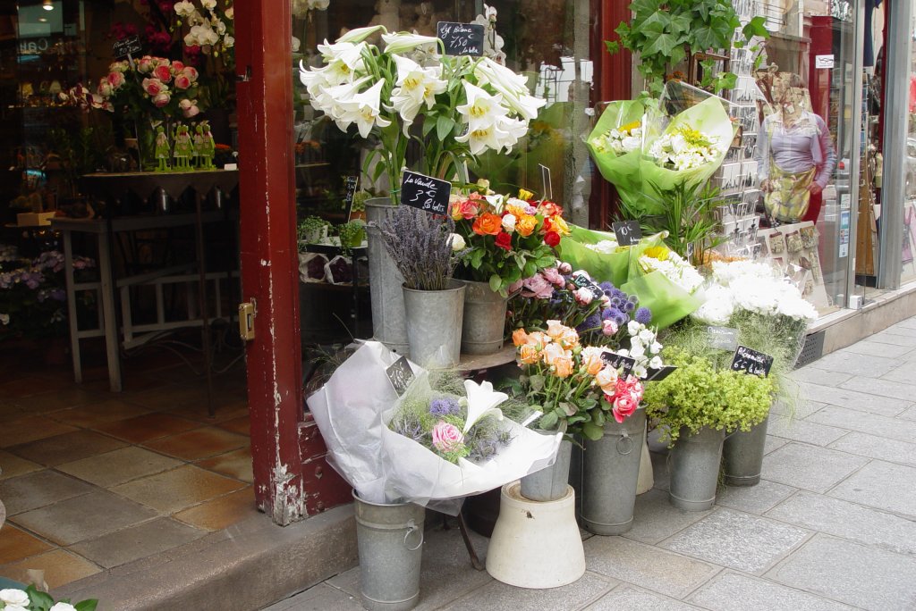 Der Blumenladen von Patrick Allain auf der Ile de St. Louis am 17.07.2009