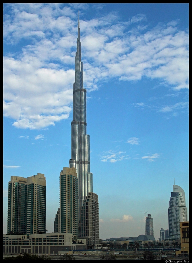 Der Burj Khalifa, das hchste Gebude der Welt, nochmals aus einer anderen Perspektive. (08.12.2012)