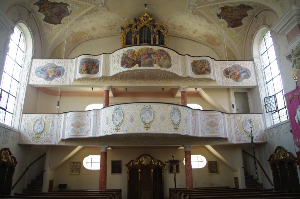 Deubach, St. Martin Kirche, Orgelempore, Landkreis Gnzburg (07.07.2011)
