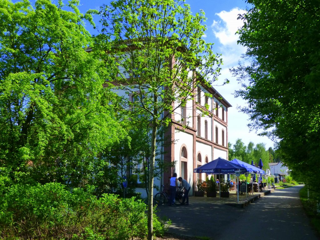 Deutschland / Frankreich, Glan-Blies-Radweg (Staudernheim-Sarreguemines),ehemaliger Bahnhof Gersheim im Saarland, 18.05.2013