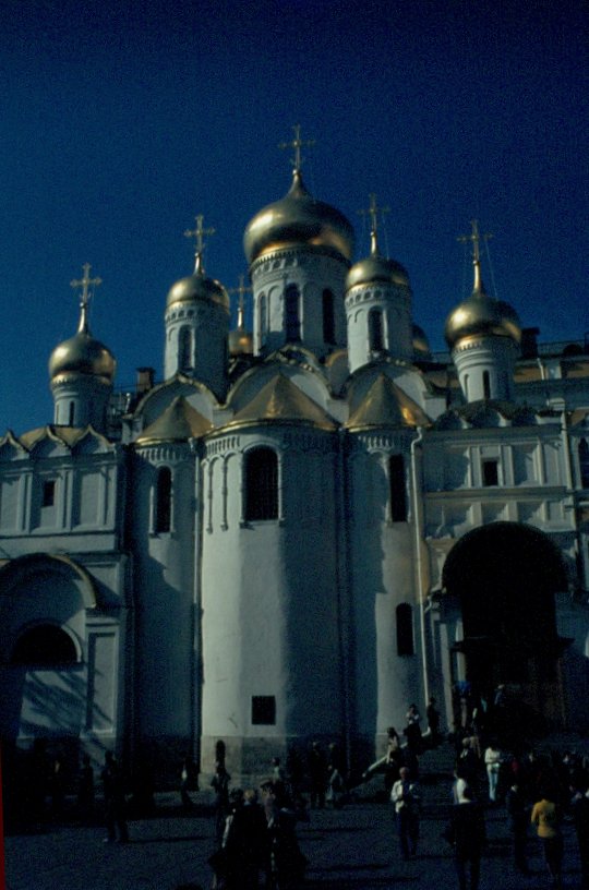 Die 1489 erbaute orthodoxe Mari-Verkndigungs-Kathedrale, ehemalige Hauskirche der russischen Zaren, im Kreml in Moskau im September 1981