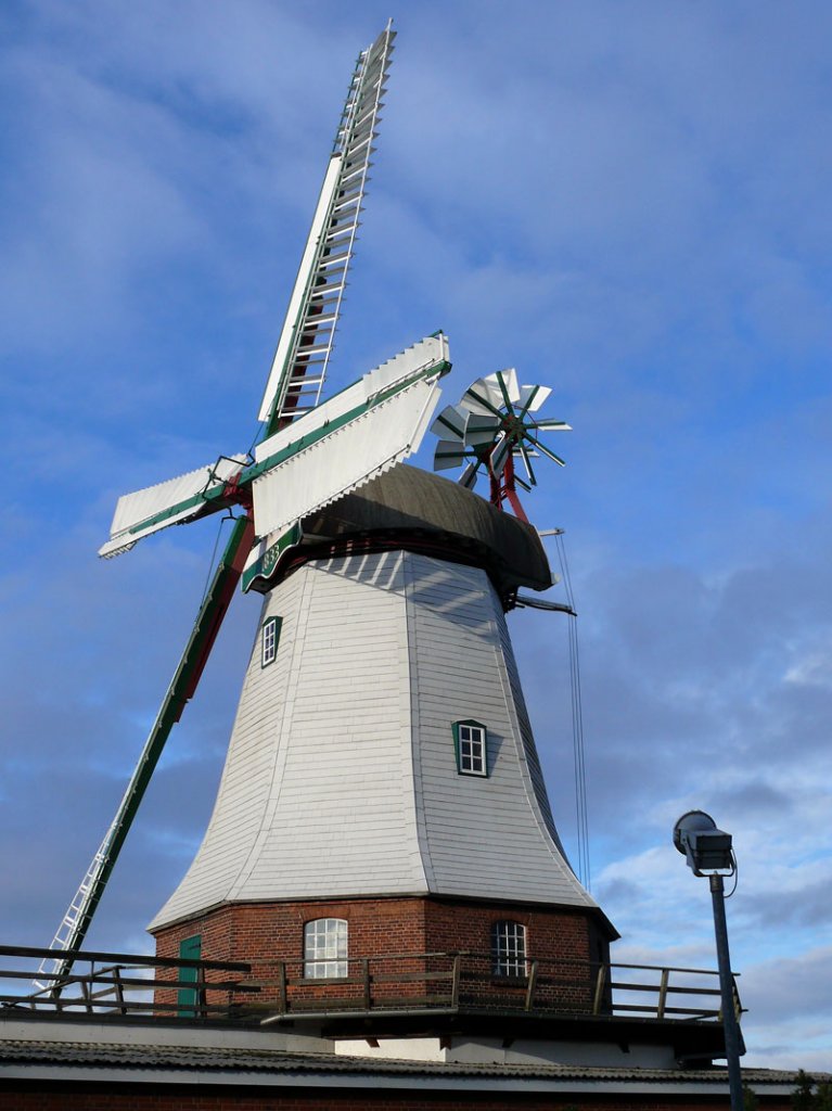 Die achteckige Hollnder-Windmhle in Artlenburg (Niedersachsen) steht auf einem Sockel aus Rohziegeln; 27.12.2009
