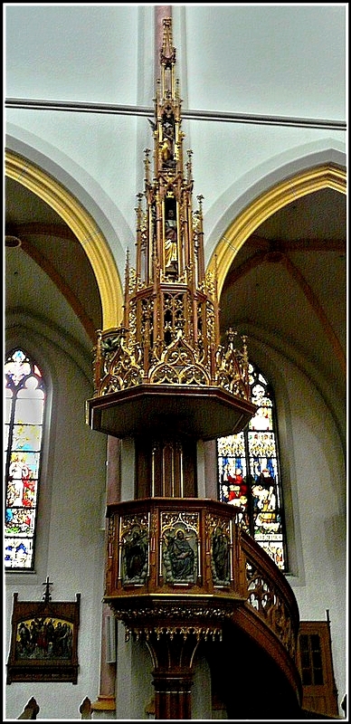 Die Kanzel der Stadtpfarrkirche St. Nikolaus in Zwiesel. 15.09.2010 (Jeanny)