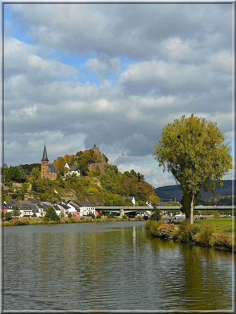 Die Stadt Saarburg vom Schiff aus gesehen. 18.10.09 (Jeanny)