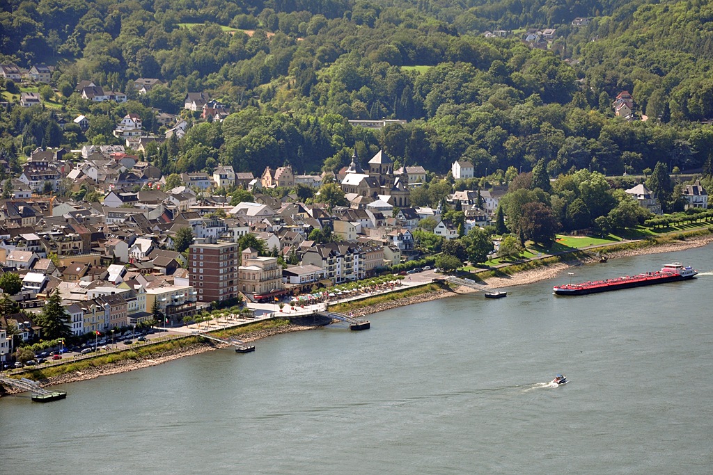 Die Uferpromenade in Remagen am Rhein - 15.08.2012