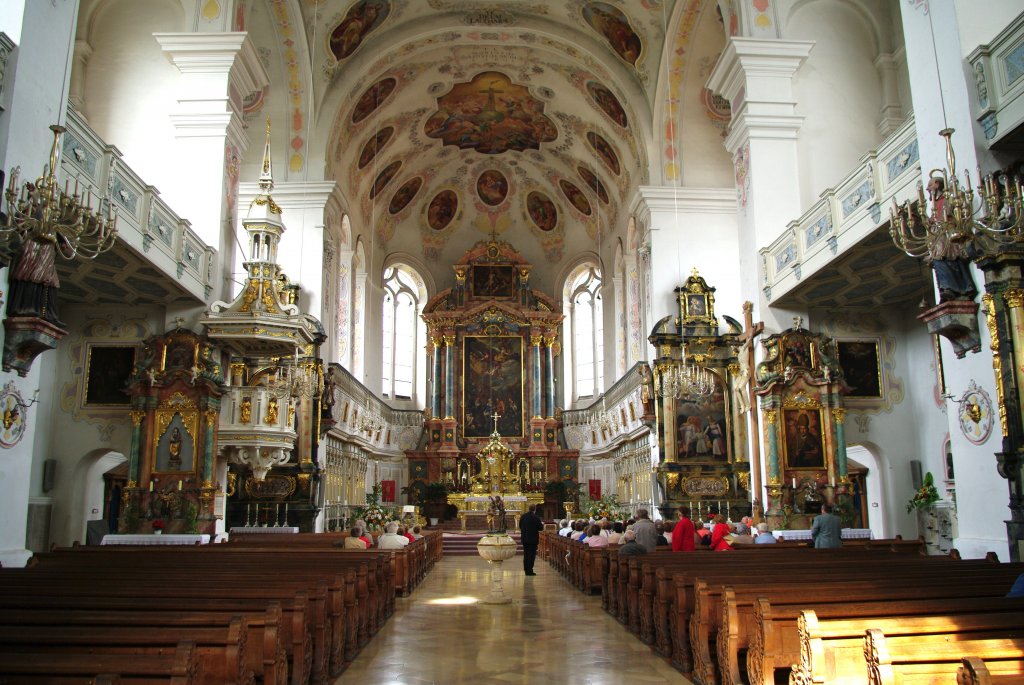 Dillingen, Stiftskirche St. Peter, erbaut von 1619 bis 1628 durch Hofbaumeister 
Hans Alberthal (08.07.2009)